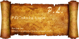 Páskuly Luca névjegykártya